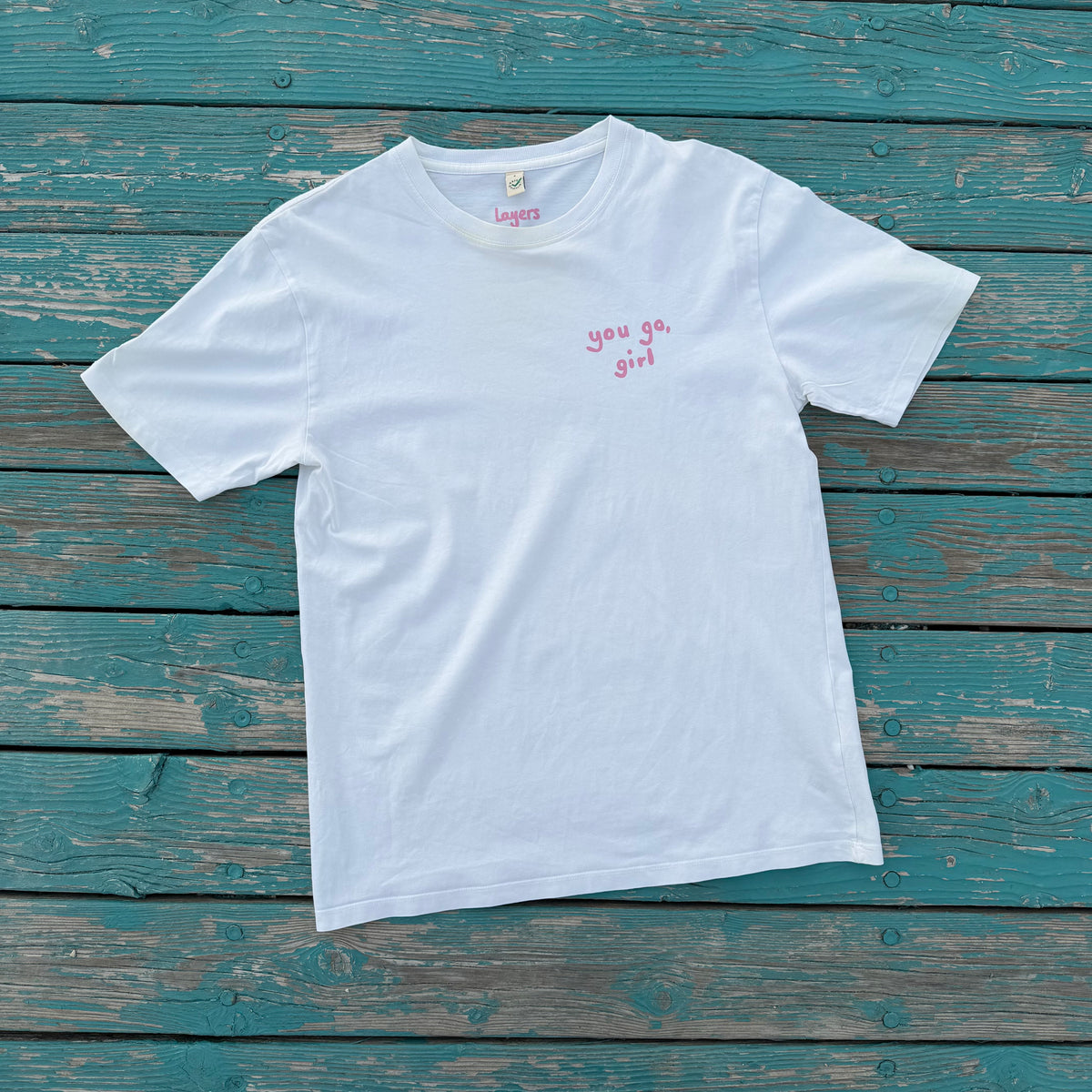 T-Shirt Faded White: mit Aufdruck