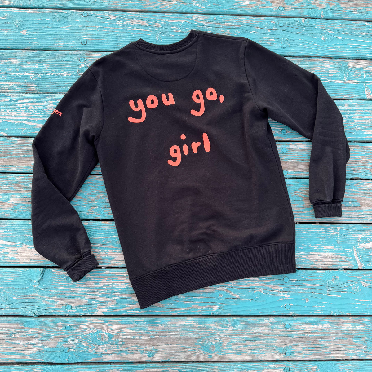 Sweater Schwarz: mit Aufdruck