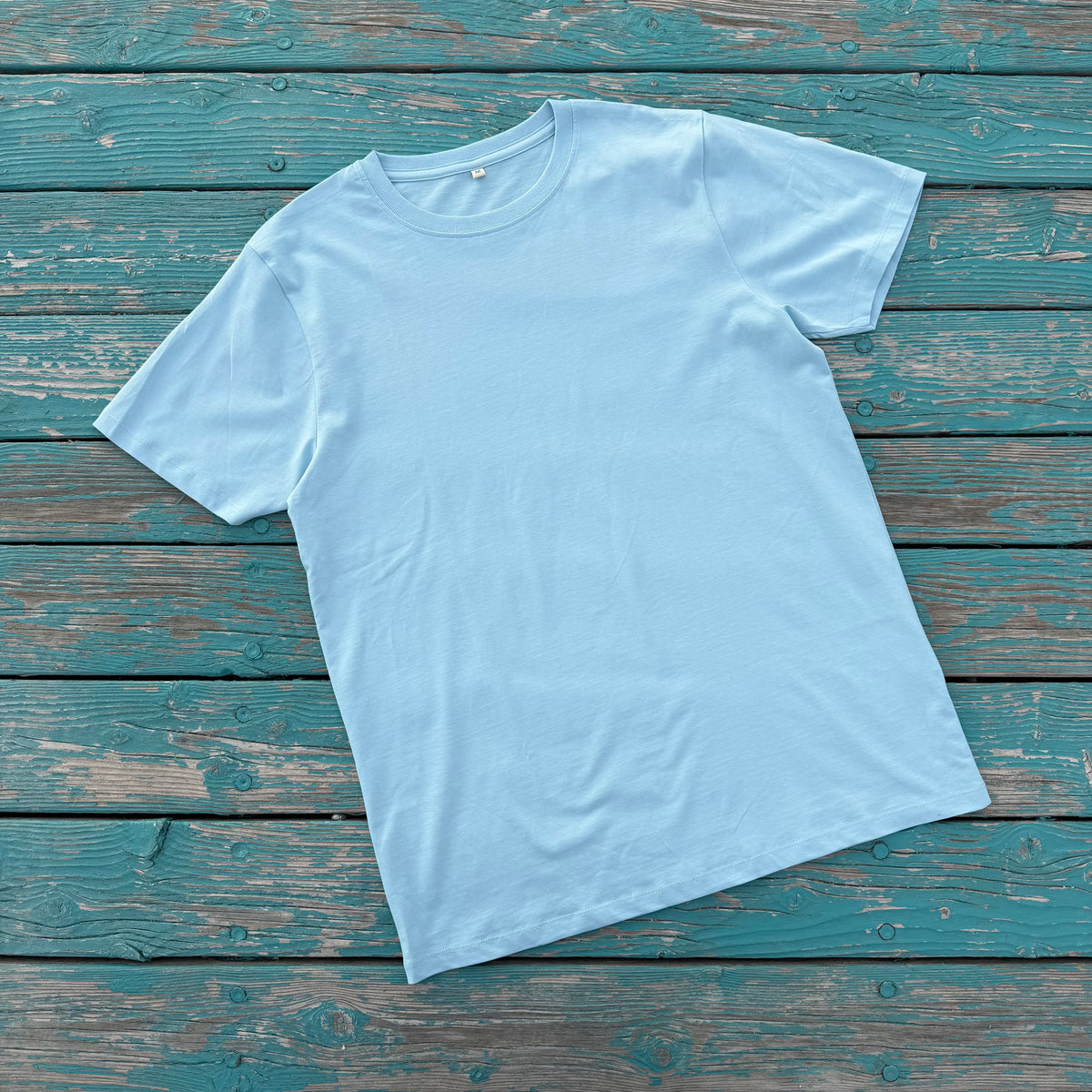 T-Shirt Hellblau: unbedruckt